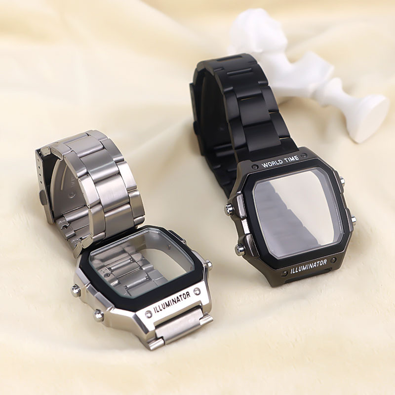 Alloy Electroplated Watch Case and Strap Integrated Adaptation 31*31 Digital Movement Drop-Resistant Adaptation 1200 Centering Accessories Alloy Electroplated Watch Case and Strap Integrated Adaptation 31*31 Digital Movement Drop-Resistant Adaptation 1200 Centering Accessories