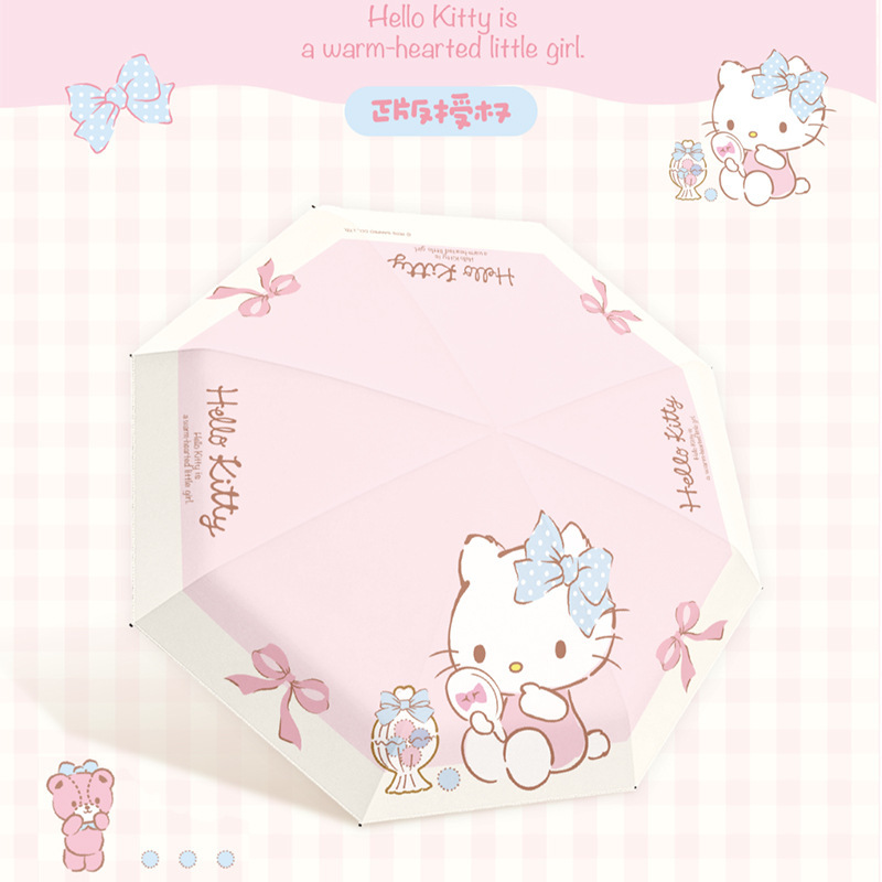 正規品 サンリオ 自動傘 かわいい kt 猫 50% off 晴雨兼用日よけ傘 ハローキティ セット|undefined