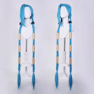 Battle of Twin Cities LOL Heroes League Jinkesi Hair Accessories Jinkesi/Jinx/Jinx Cos Wig