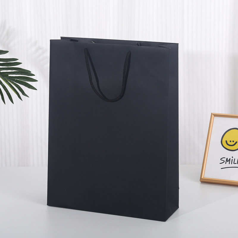スポット卸売黒ギフトバッグお土産衣類ハンドバッグ卸売黒段ボール袋印刷ロゴ工場直販|undefined