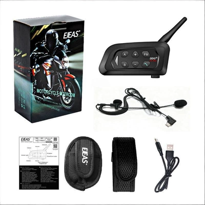 Ejeas Neutral Earphones V4Cplus Football Referee Intercom Headset 4-Person Intercom Referee Intercom Set 3-4 Set (Motorcycle Helmet Headset) - ejeas-v4cplus-typec-neutral-earhook-ejeas-arm-bag-single-bag