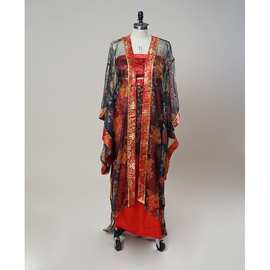 复古唯美红色金丝网纱蕾丝汉服古装戏服演出服唐装裙子舞台装