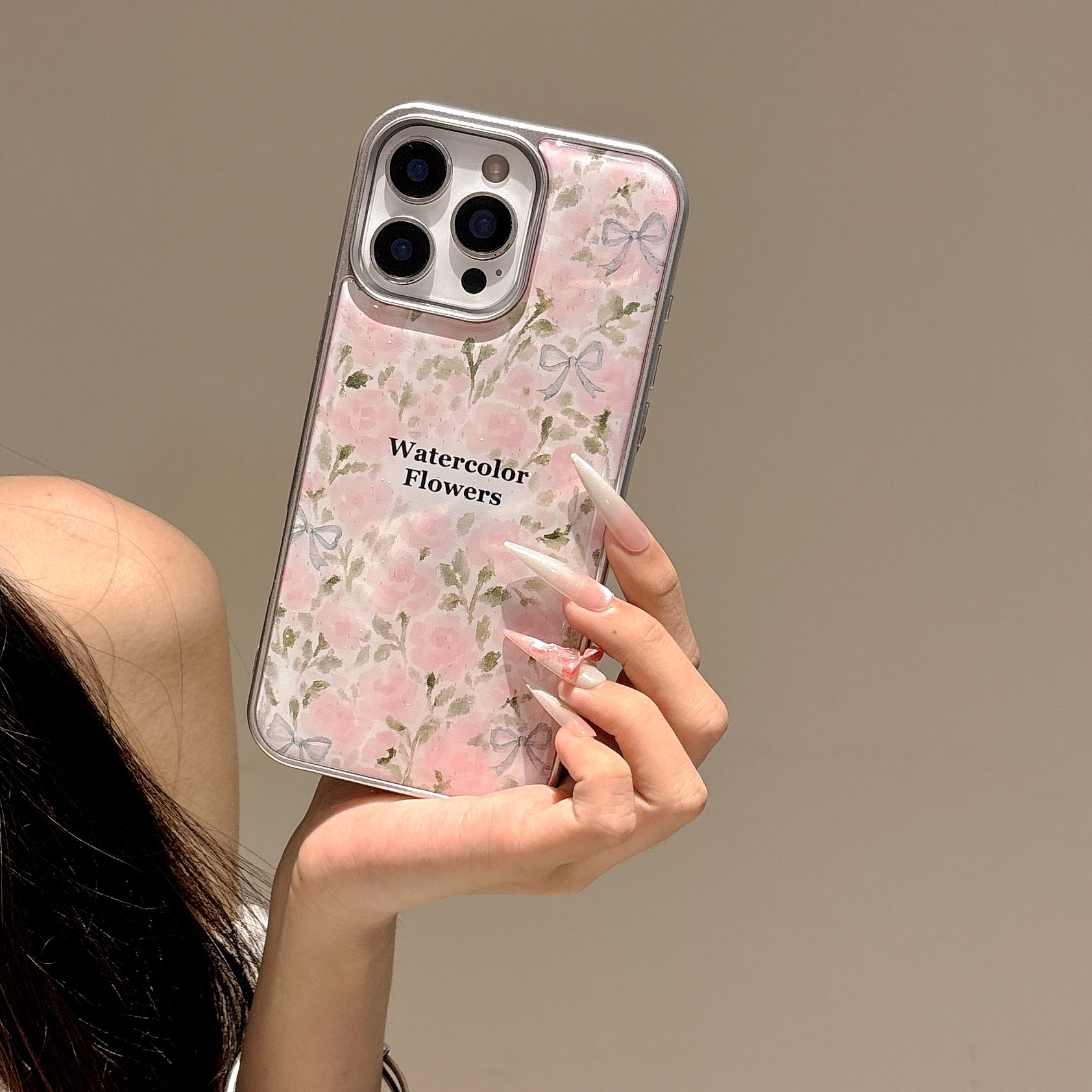 Verano pintura al óleo rosa arco para Apple 15ProMax funda para teléfono móvil 16Pro fresco 14/13 mujer