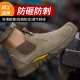Labor Protection Shoes for Men in Summer, Breathable, Lightweight, Anti-Smash, Anti-Puncture, Steel Toe Cap, Anti-Odor, Steel Plate, Cowhide Work for Welders