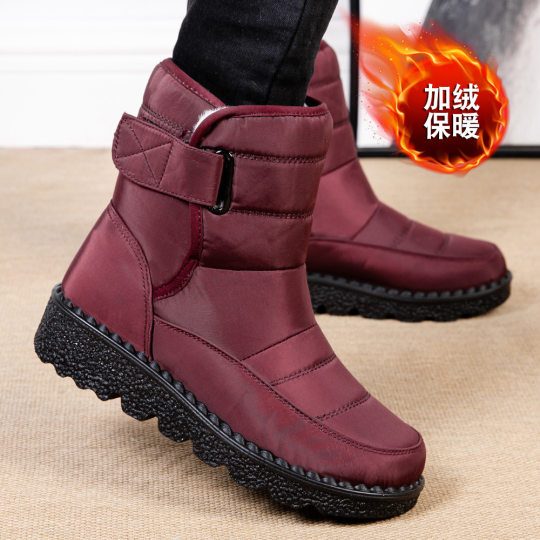 23 New Foreign Trade Cross-border Warm Women's Snow Boots Women's Velcro Waterproof European Size 44 Women's Boots Casual Women's Shoes
