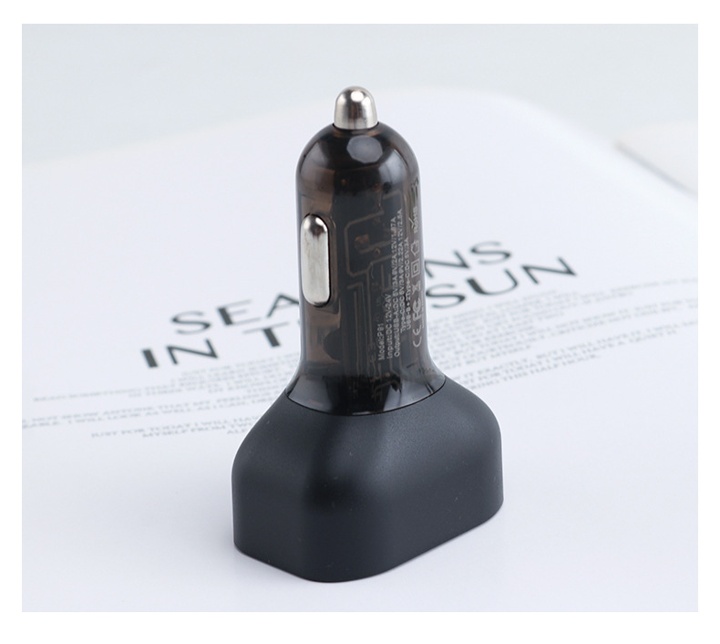Cross-Border New Model Qc3.0 Super Fast Charging Multi-Port Digital Display Car Charger 100W Digital Display Transparent Car Charger