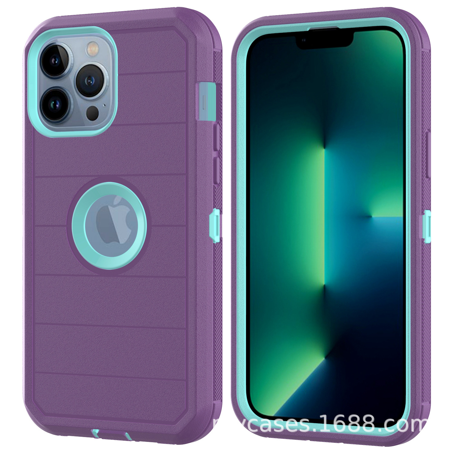 Aplicable a IPHONE 15 tres en uno Carcasa protectora de robot rayado tres en uno con clip trasero