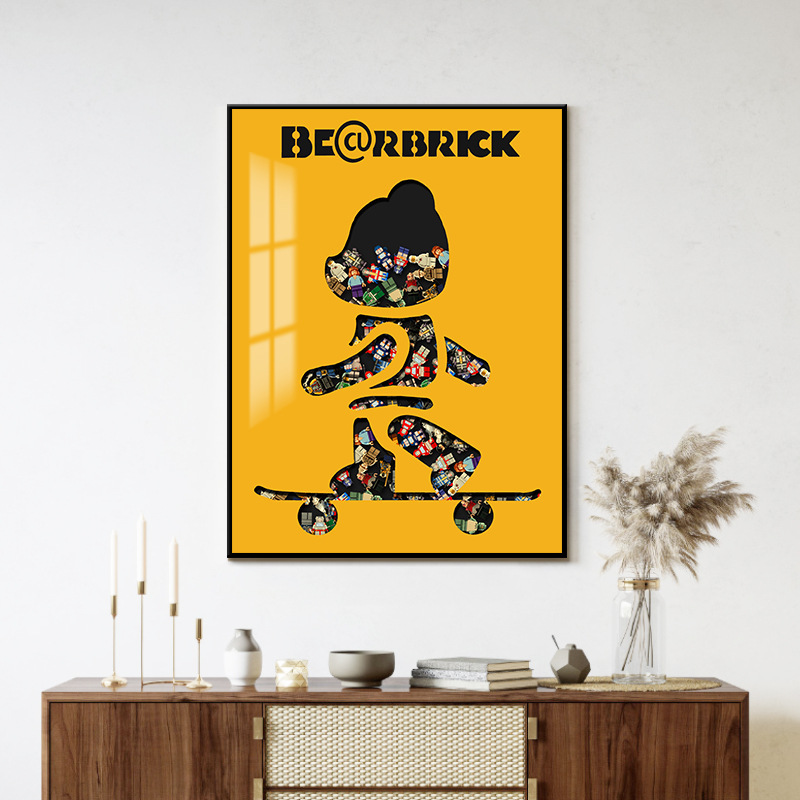 Bloques de construcción de Lego, pintura decorativa para personas, pasillo de entrada, sala de estar, sofá, pintura colgante, dormitorio infantil tridimensional 3D, pintura de cabecera