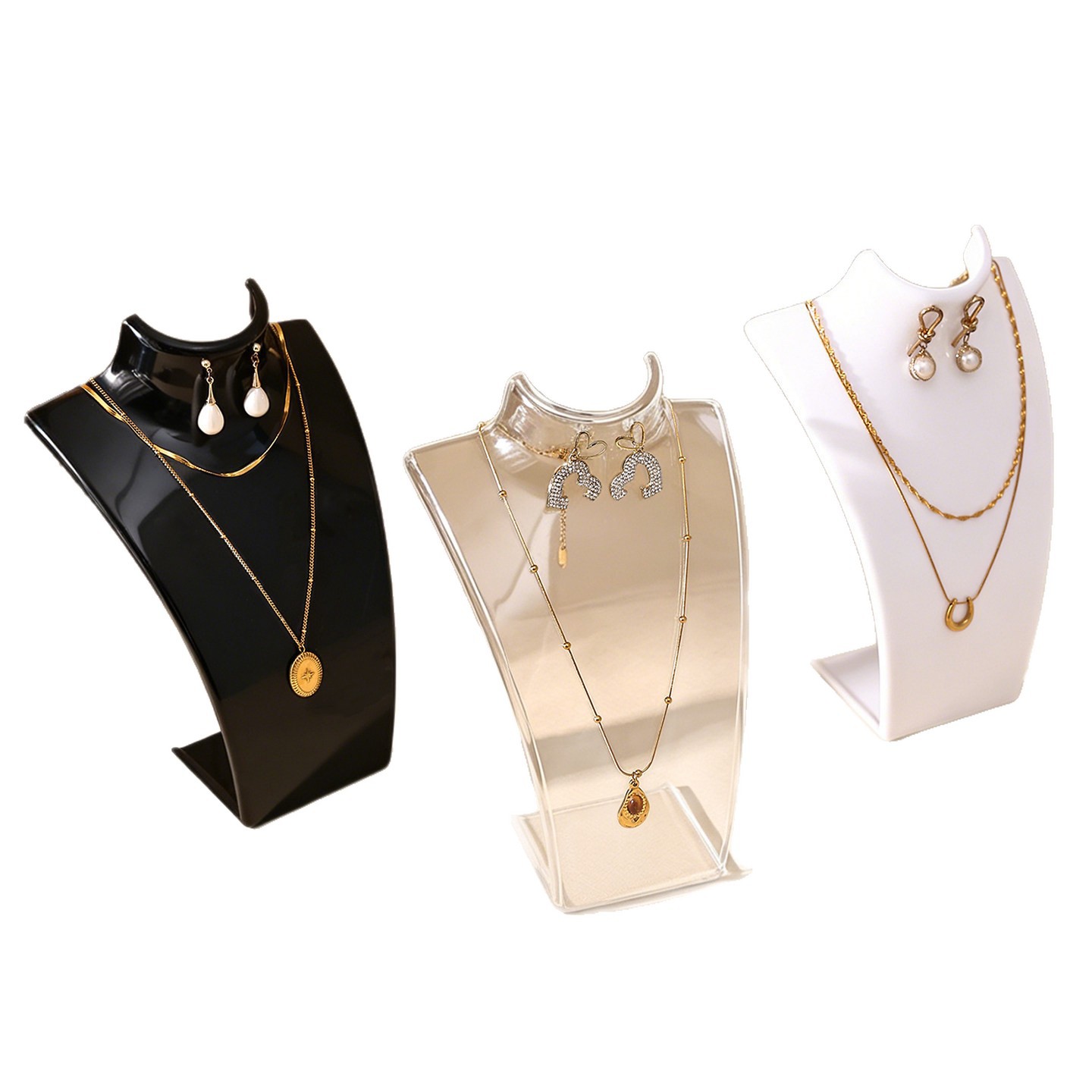 Jewelry Stand for Storing Earrings, Necklaces, and Jewelry; Mannequin Neck Jewelry Display Stand; Artistic Style Display Stand