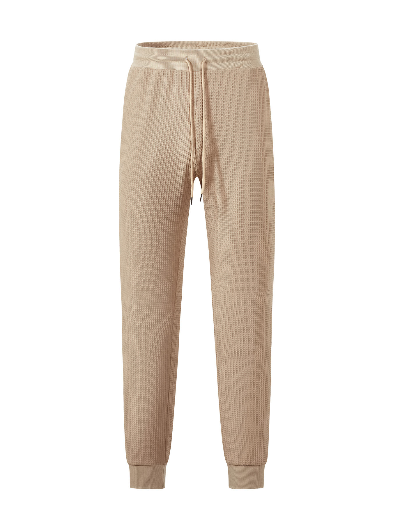 Europa y Estados Unidos ropa de hombre transfronteriza de verano deportivo relajado transpirable de color sólido waffle hombre correa pantalones casuales