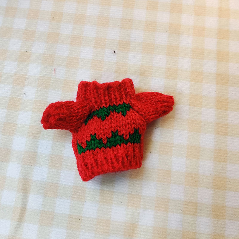 15cm ciego caja pull paño suéter pantalones macaron labubu colgante muñeca suéter Año Nuevo suéter lindo