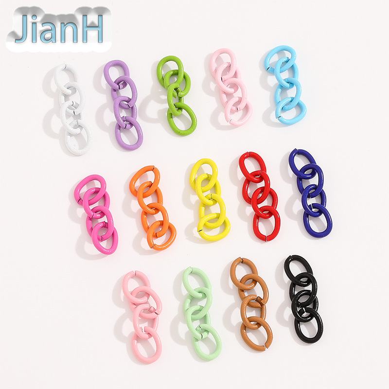 Candy Color Painted Four-Section Chain, Tail Chain Painted Extension Chain, Keychain Bag Accessories, Handmade DIY Jewelry