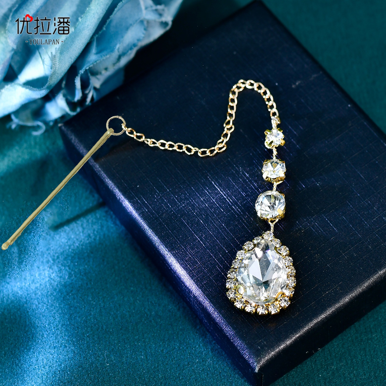 Youlapan Rhinestone Forehead Chain Indian Style Bridal Forehead Ornament Banquet Style Hair Accessories Wholesale Hp969