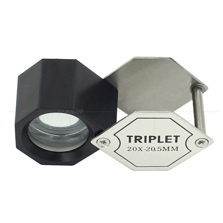 Шестиугольное складывание 20 раз HD коллекция идентификация антикварные бриллиантовые нефритовые украшения каллиграфия и живопись увеличительное стекло портативное