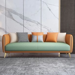 Light Luxury Technology Fabric Sofa Small Apartment Living Room Apartment Bedroom Rental Room Nordic Minimalist Internet Celebrity No-Wash Three-Person