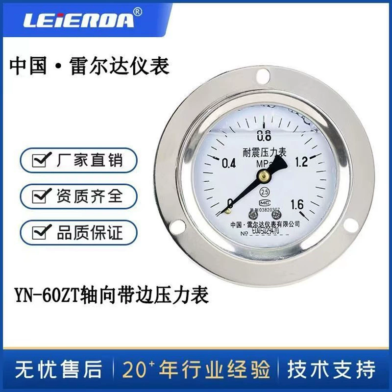 Производитель продает панель Relda осевой ремень передний сейсмостойкий манометр встроенный YN60ZT 1.6 2.5MPA