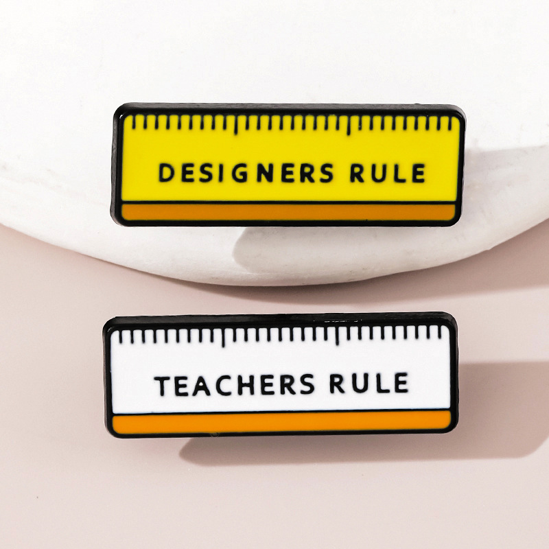 Cross-Border New Tape Measure Brooch Designer Teacher Creative and Teacher Full Scene Badge Student Clothing Accessories