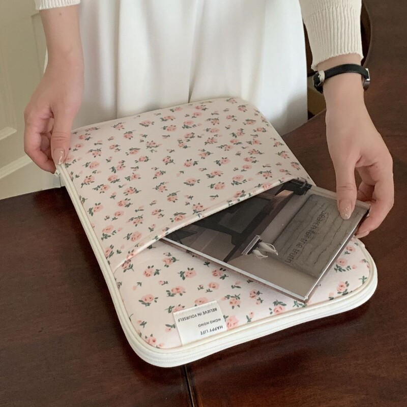 Floral Laptop Bag Ins Style 11inch iPad Bag 13.3inch Suitable for MacBook Computer Bag