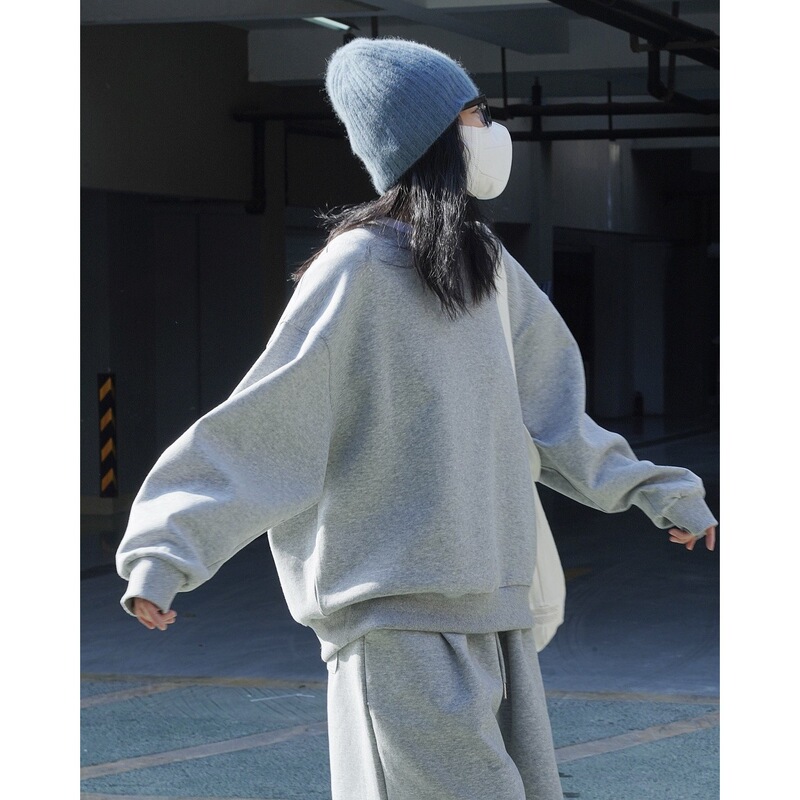 Lu Fu Spring New Korean Style Casual Sports Style Air Layer Sweatshirt Loose Slimming Look Light and Comfortable Top for Women