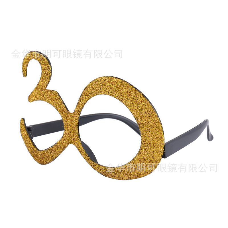 Gafas Decorativas de Cumpleaños con Números 16/18/30/40/50/60 de Plástico ABS para Fiesta
