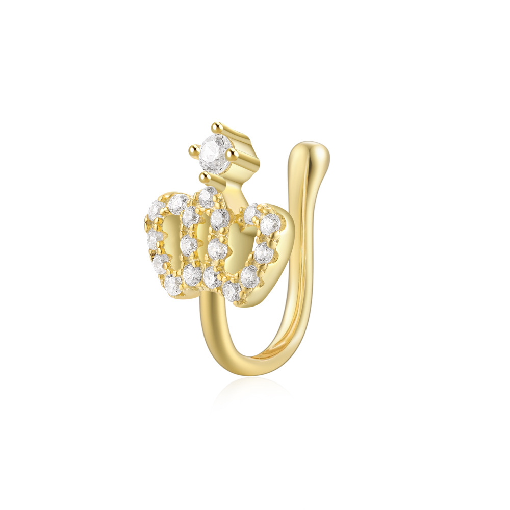 2g Weight Nose Ring Classification 1 Piece Quantity Daily, Street Occasion 925 Sterling Silver Material Star, Moon Pattern Women's Gender Plating Design Simple Style Style 1 Piece Nose Rings & Studs Simple Style Star Moon 925 Sterling Silver Plating 58