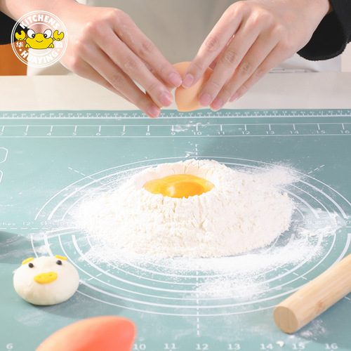 Food grade silicone kneading mat, large chopping board with graduated mat panel, non-stick dough mat, rolling baking tool