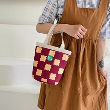 韩系原创ins风可爱饼干水桶包高颜值外出妈咪包小清新少女手提包