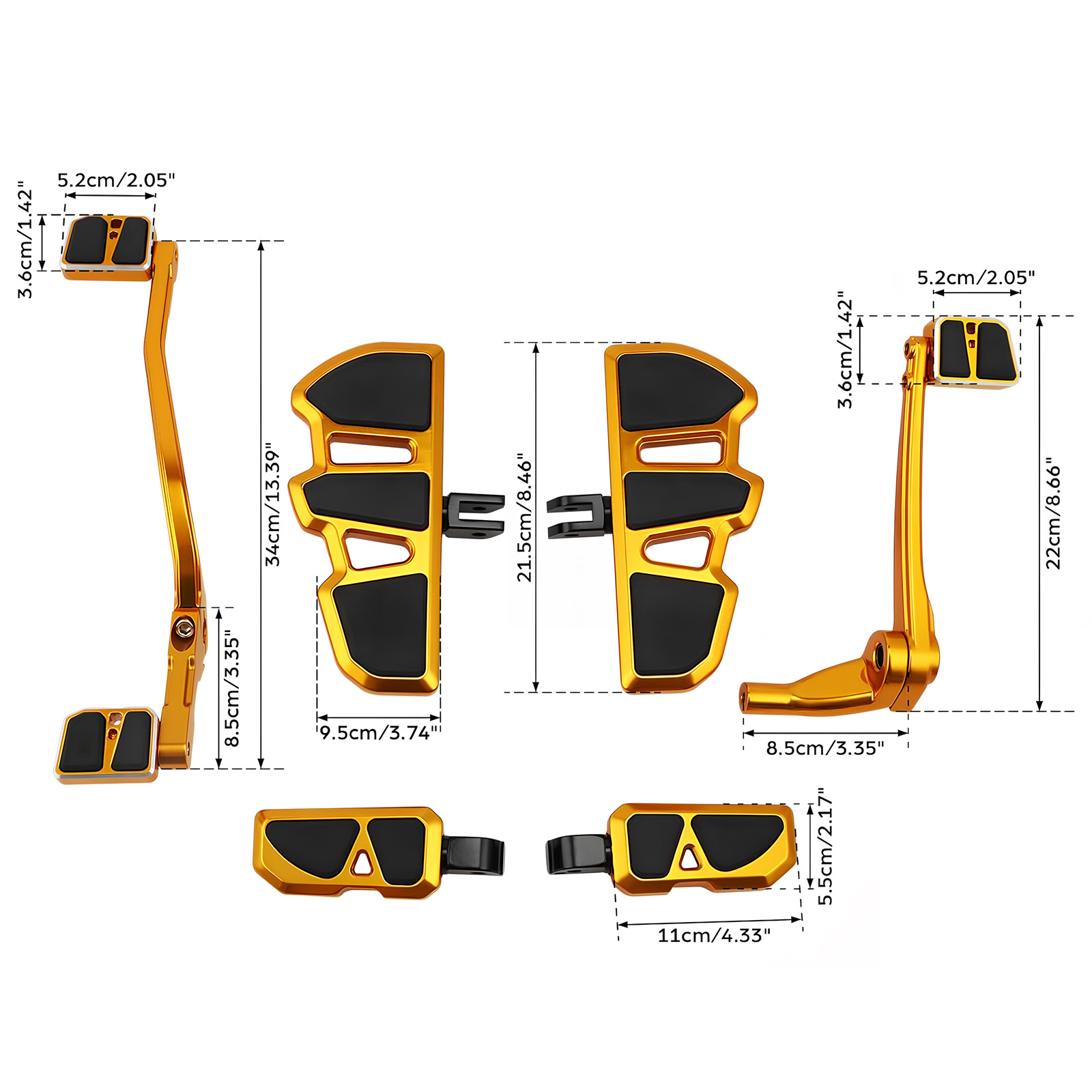 Suitable for Harley Softail Street Glide Road King Dyna Glide Driver and Passenger Footrest Brake Lever Gear Shift Lever