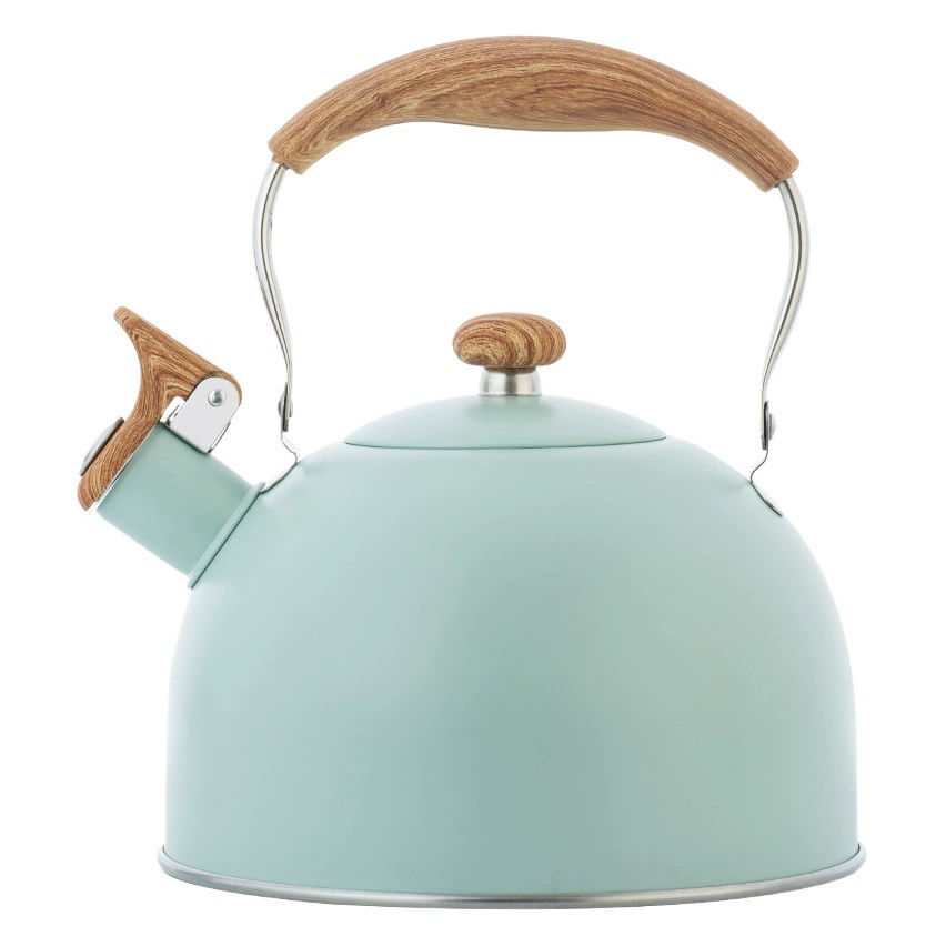 Чайник со свистком из нержавеющей стали 2,5 литра белая деревянная ручка крышка сопла Крышка чайника индукционная плита газовая плита чайник