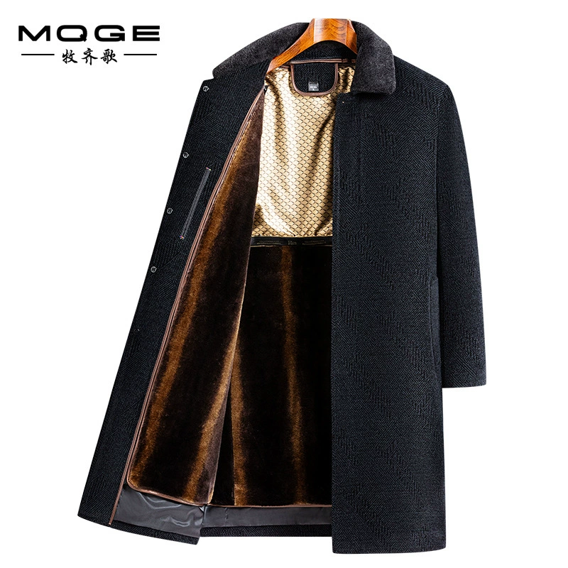 2024 новый Chenir длинный шерстяной воротник, норковый стальной пиджак, мужской повседневный папа, шерстяное пальто, мужской