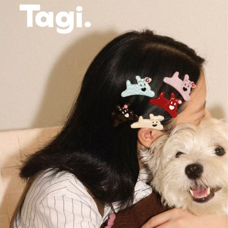 Tagi.《Haha》Haha Puppy Diamond Acrylic Seamless Bangs Clip Cute Hairpin Tagi.《Haha》Haha Puppy Diamond Acrylic Seamless Bangs Clip Cute Hairpin
