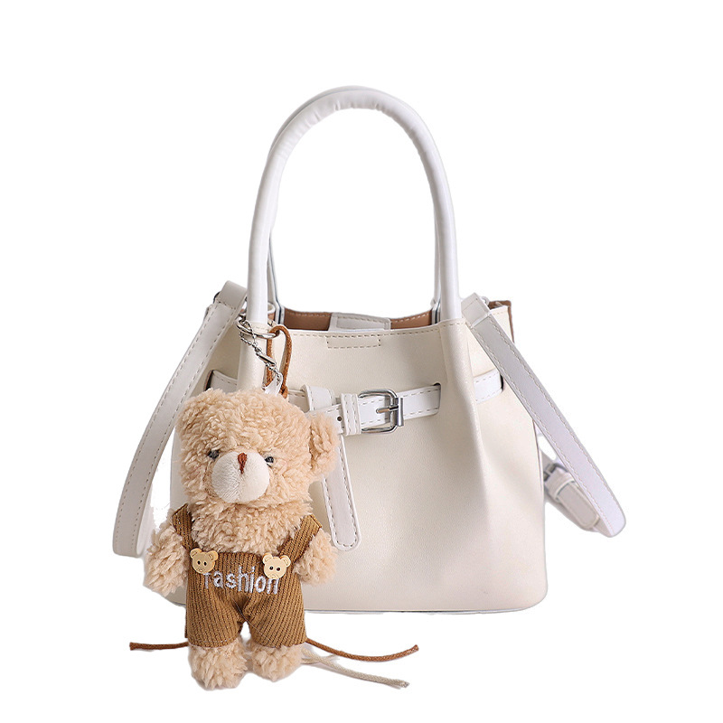 Borsa a secchiello plissettata alla moda in tinta unita, borsa a mano semplice, borsa a tracolla versatile per i pendolari, borsa a tracolla_voghion.com