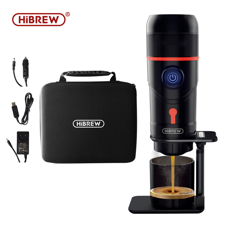 HiBREW portable outdoor espresso coffee machine travel handheld electric home office coffee powder capsule dual-purpose