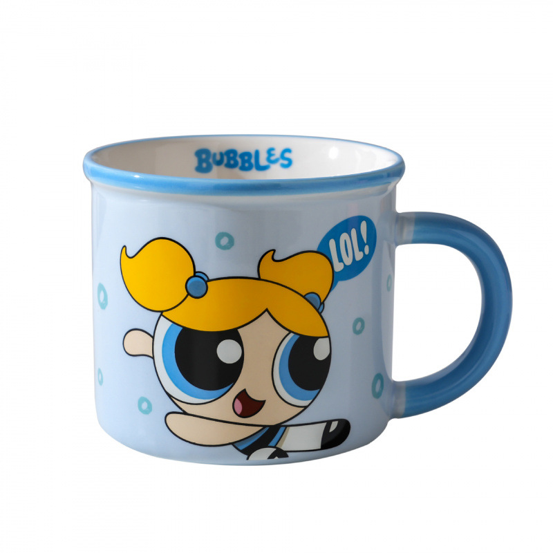 Copia de cerámica auténtica, hermosa taza de regalo de dibujos animados, taza de agua de esmalte doméstica de alto valor facial