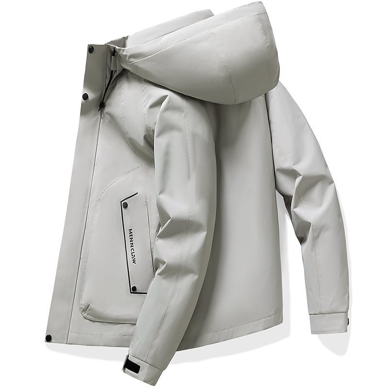 2026 Spring New Men's American Style Versatile Hooded Three-Proof Casual Large Pocket Softshell Jacket for Men and Women