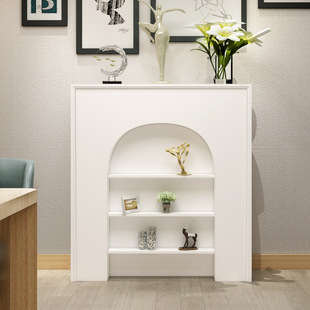 Fireplace Decorative Cabinet French White Solid Wood Simple Living Room Storage Rack B&B Stove Cabinet Solid Wood Display Cabinet Manufacturer