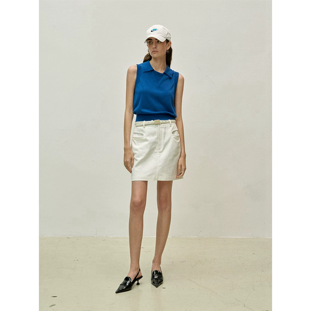 Summer Scandinavian short knitted sweater sleevless