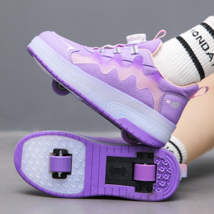 Student walking shoes four-wheel children's roller skating shoes men's and women's detachable ultra-light version shoes with wheels in stock wholesale