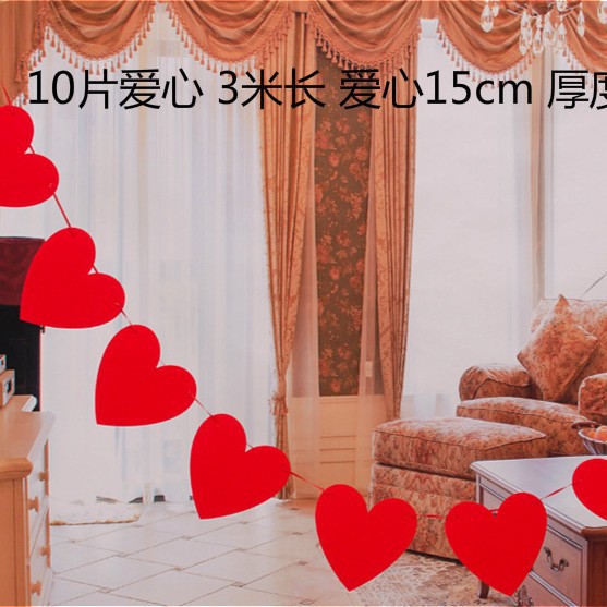 Fabricantes al por mayor de varios estilos de fieltro no tejido flor de boda decoración de la sala de estar de boda colgantes de bandera