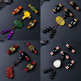 Small King Kong Star Moon Bodhi Natural Black Onyx Accessories Set Three-way Buddha Head Four-piece Set Bracelet Chain Beads