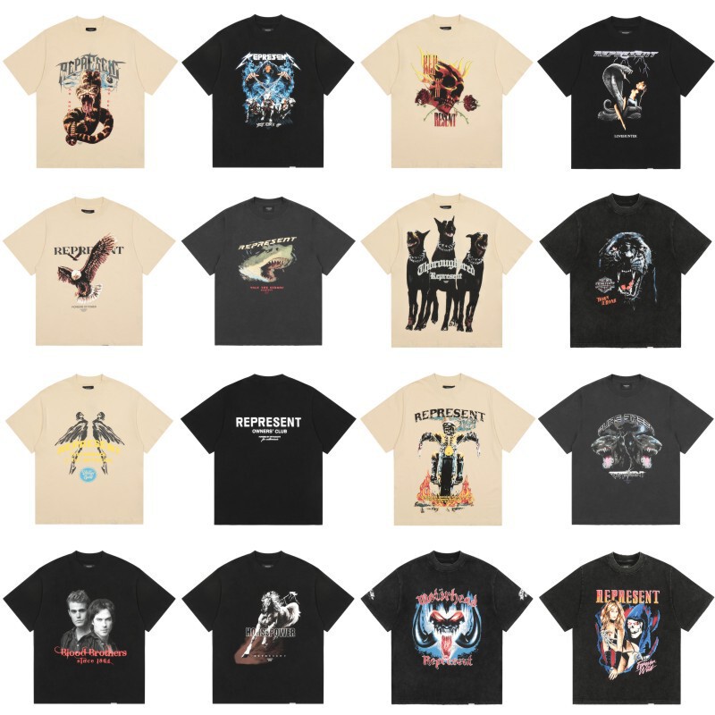 represent Doberman Dog cleanfit Short-sleeved Boys Couple High Street Loose American Niche Fashion Brand Summer T-shirt