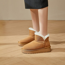 真皮羊毛雪地靴女厚底2025冬季新款加绒加厚防滑东北保暖面包棉鞋