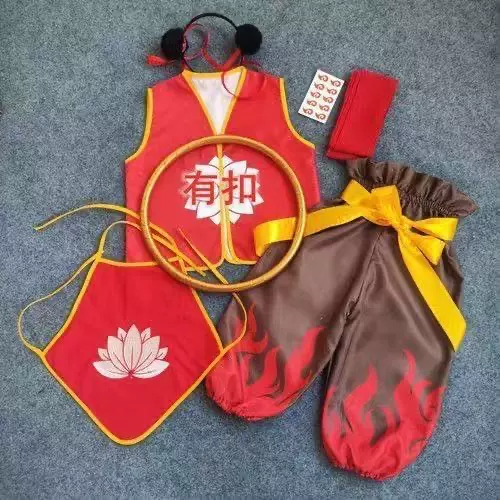 哪吒演出服装幼儿园款女童男孩衣服表演cos万圣节套装动漫儿童服