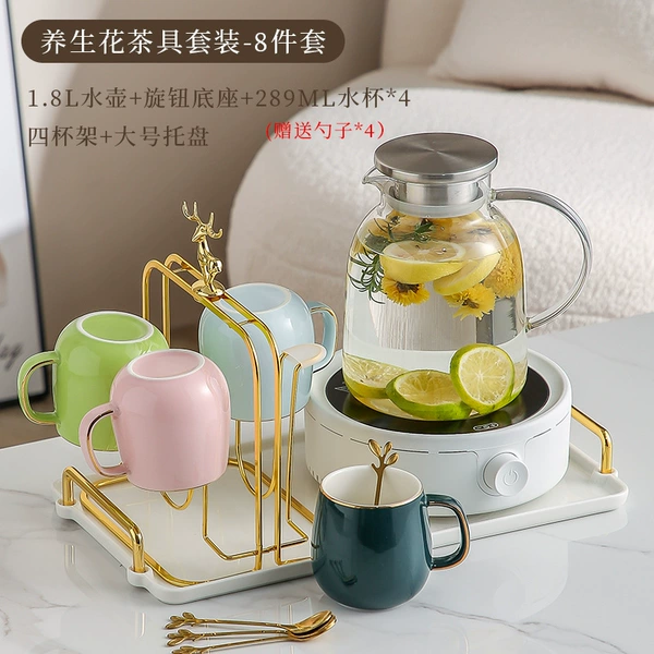 Mechanical base+1.8L round+mixed color 4 cup+golden deer cup frame+pallet gold spoon