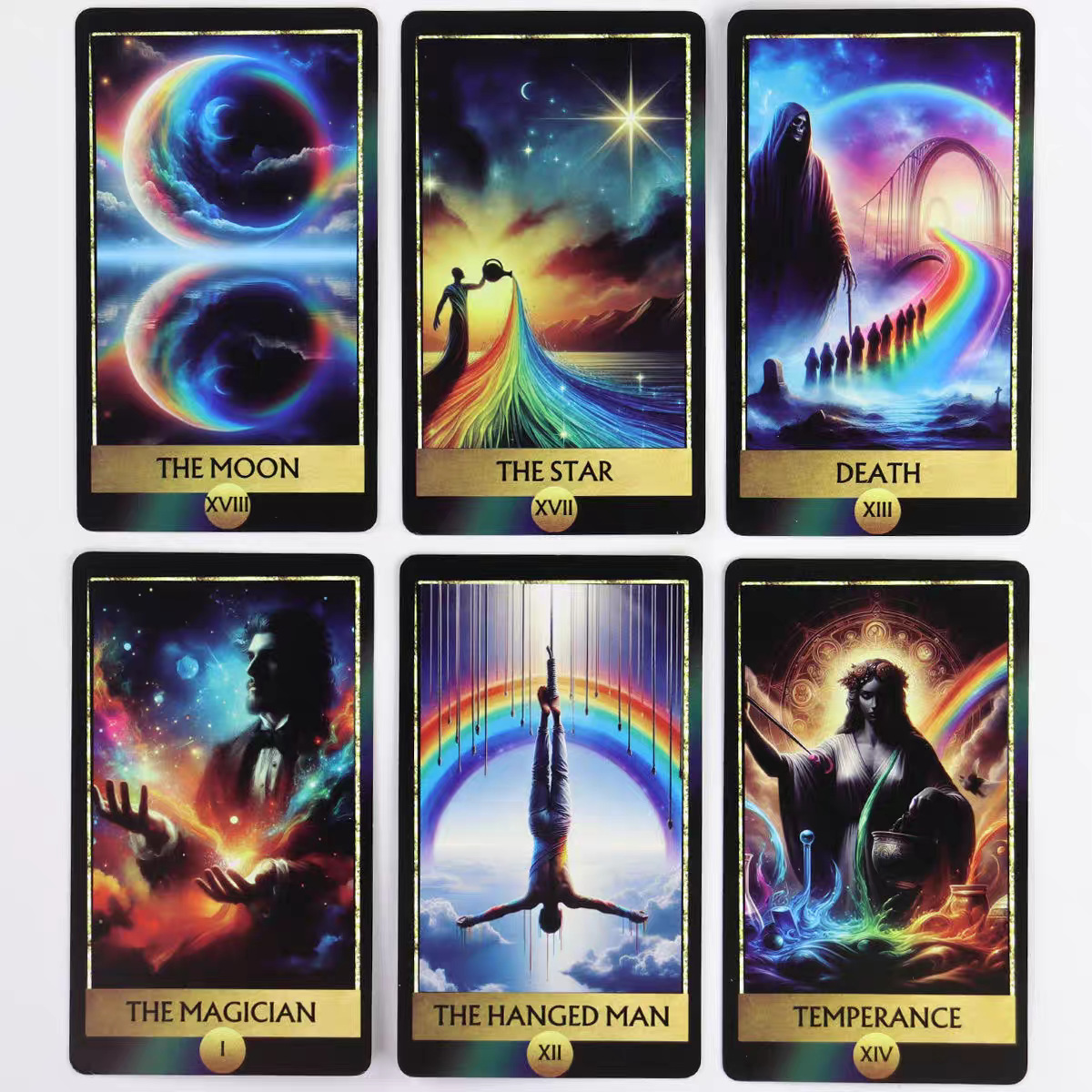 Regenbogen Tarotkarten Englisch Partyspiel Brettspiel Set_voghion.com
