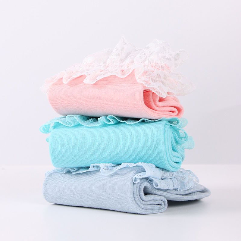 Calcetines de algodón de encaje de niña japonesa calcetines de mujer calcetines de media pantorrilla calcetines de estudiante Lolita de color sólido calcetines de Primavera al por mayor