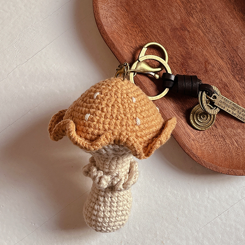 Bolsas de decoración para niños no pueden abrir dibujos animados lindos hongos bebés mochilas de hombro productos acabados ganchos de lana bolsa colgante