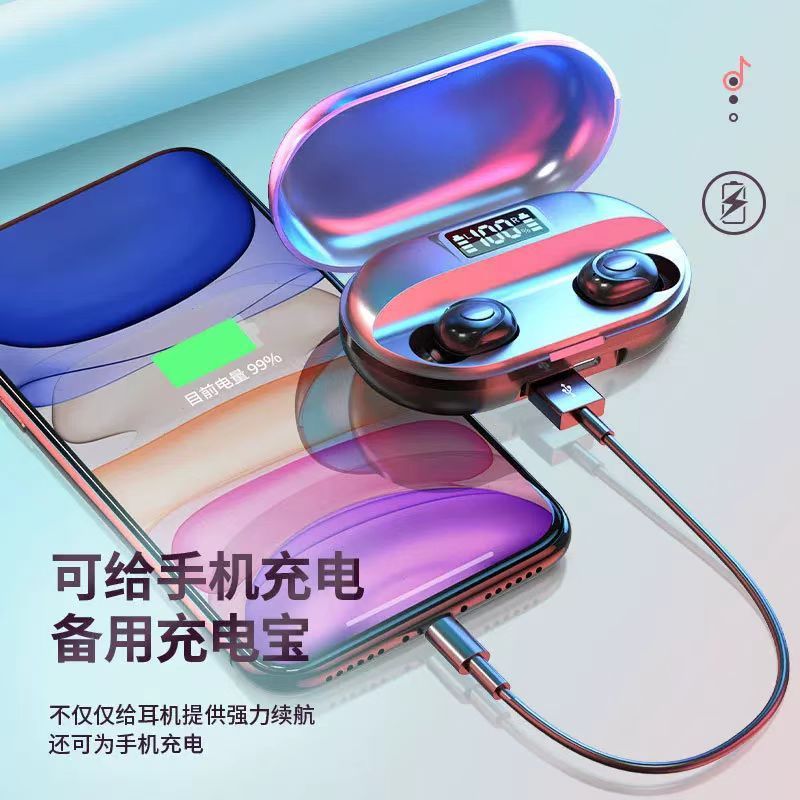 2024 ホットトレンド新 T2 完全ワイヤレス Bluetooth ヘッドセット T2 バイノーラルミニイヤホン超ロングスタンバイ|undefined