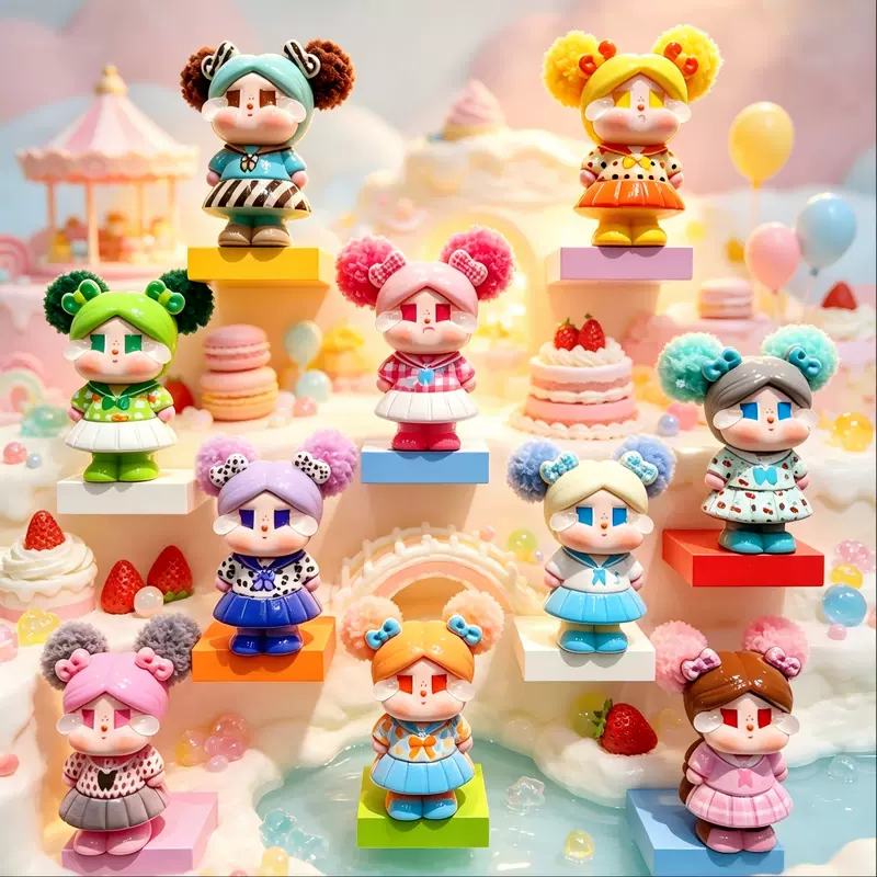 โมเดลเรซิ่นจิ๋ว ตุ๊กตาเด็กหญิงหัวฟู สำหรับตกแต่ง DIY