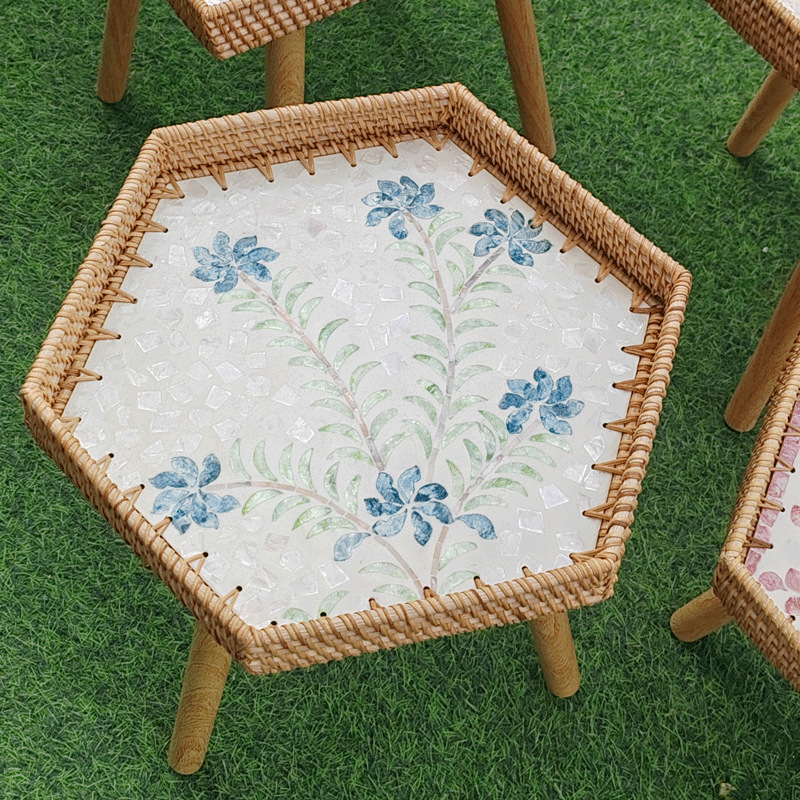 Mesa de té de madera sólida, mesa de té de madera sólida, sofá de salón, mesa redonda de balcón, mesa de té de almacenamiento en el hogar